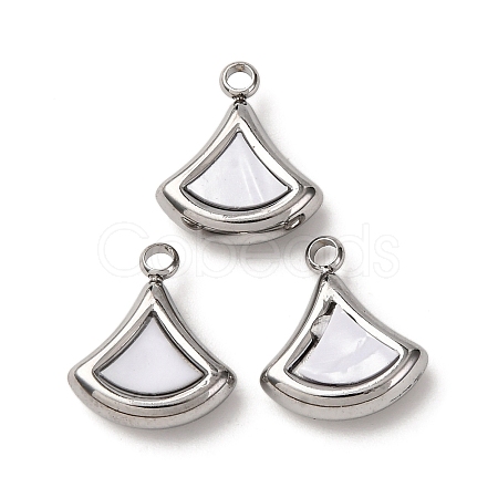 304 Stainless Steel Resin Pendants STAS-P406-15D-P-1
