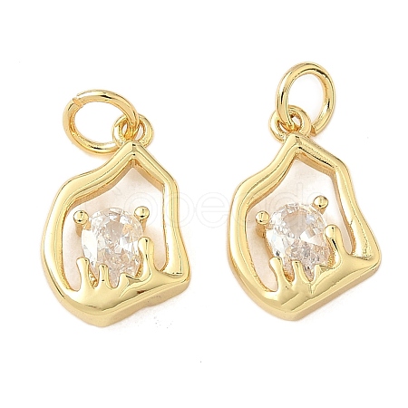 Brass Micro Pave Cubic Zirconia Pendants KK-Z120-12G-1