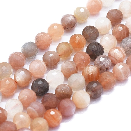 Natural Multi-Moonstone Beads Strands G-E561-26-8mm-1