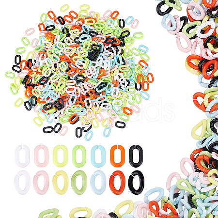 1260Pcs 14 Style Opaque Acrylic Linking Rings SACR-DC0001-01-1