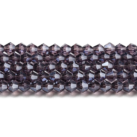 Transparent Electroplate Glass Beads Strands EGLA-A039-T3mm-A04-1
