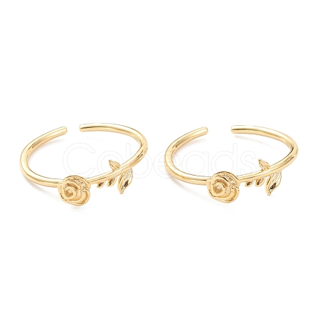 Adjustable Brass Cuff Rings RJEW-F113-02G-1
