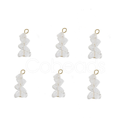 Natural Quartz Crystal Chip Pendants PALLOY-TAC0052-01-1