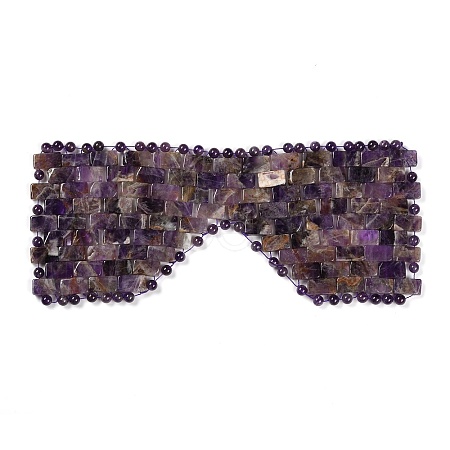 Natural Amethyst Woven Eye Mask AJEW-P074-11F-1