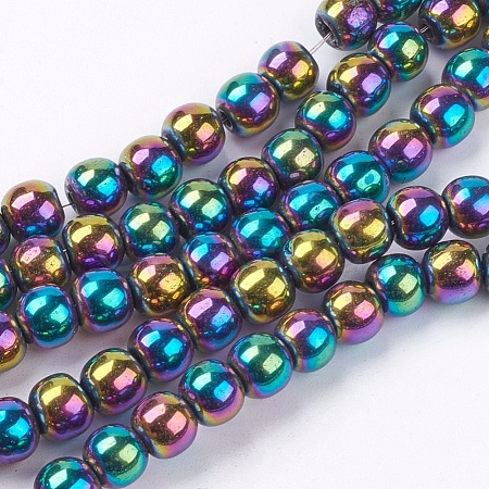Non-magnetic Synthetic Hematite Beads Strands G-S096-6mm-5-1