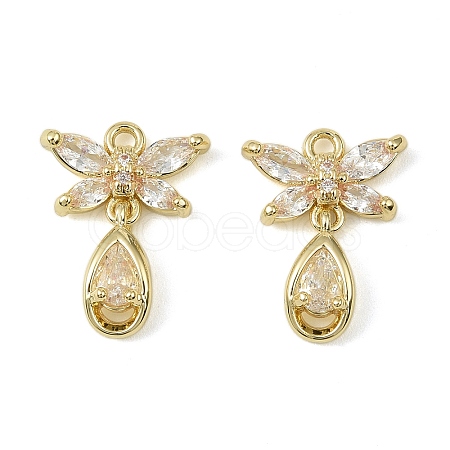 Brass Micro Pave Cubic Zirconia Pendants KK-C107-18A-G-1