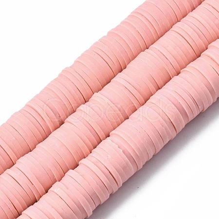 Flat Round Handmade Polymer Clay Beads CLAY-R067-12mm-18-1
