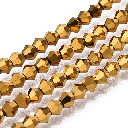 Electroplate Glass Bead Strands X-EGLA-R094-4mm-01-1