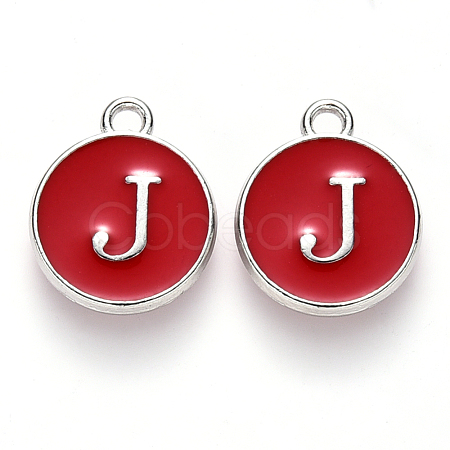 Platinum Plated Alloy Enamel Charms ENAM-S118-03J-P-1