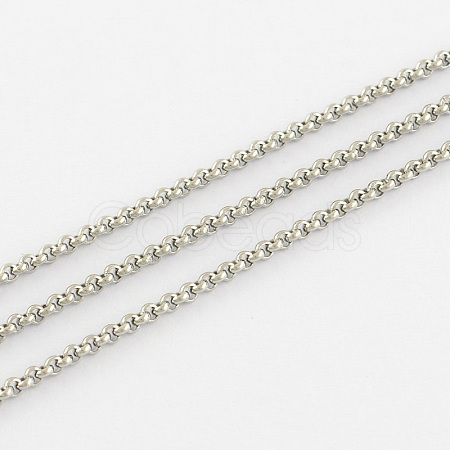 Tarnish Resistant Unwelded 304 Stainless Steel Rolo Chains CHS-R006-3mm-04-1