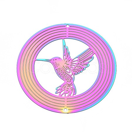 201 Stainless Steel 3D Rotating Hanging Wind Spinner STAS-T064-91-1