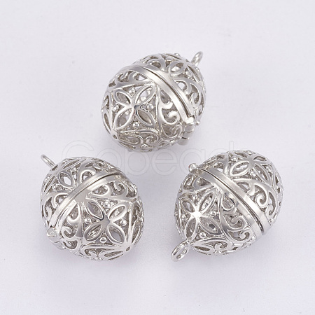Brass Cage Pendants KK-P115-20P-1