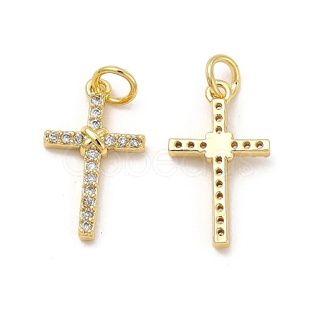 Brass Micro Pave Cubic Zirconia Pendants KK-E068-VB252-1