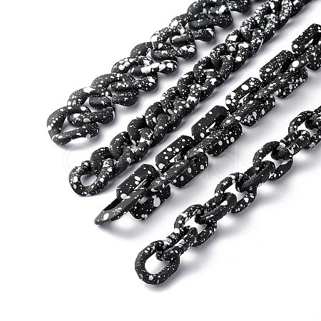 Spray Painted CCB Plastic Curb Chains & Cable Chains AJEW-JB01046-1