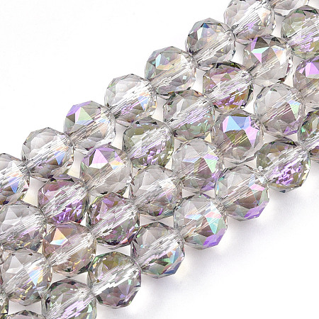 Electroplate Transparent Glass Beads Strands EGLA-N002-34C-C06-1