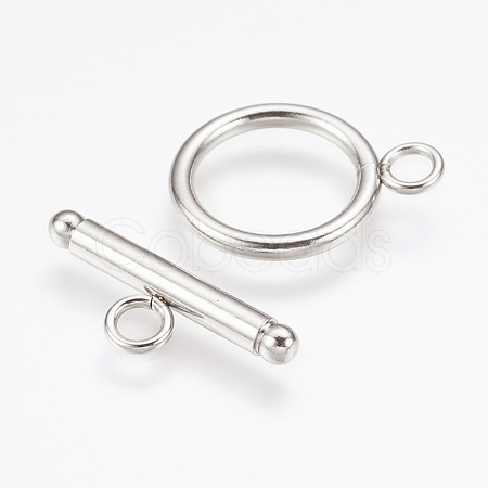 Non-Tarnish 304 Stainless Steel Toggle Clasps X-STAS-F114-04P-A-1