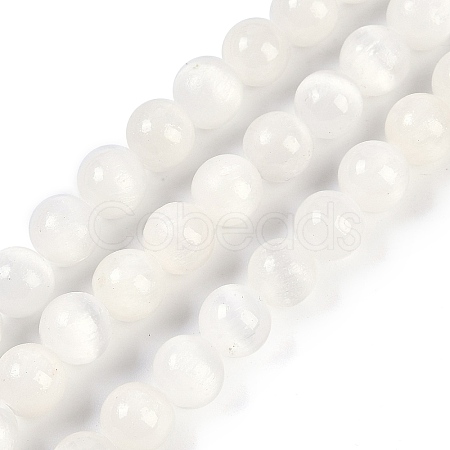 Natural Selenite Beads Strands G-G167-A02-01-1