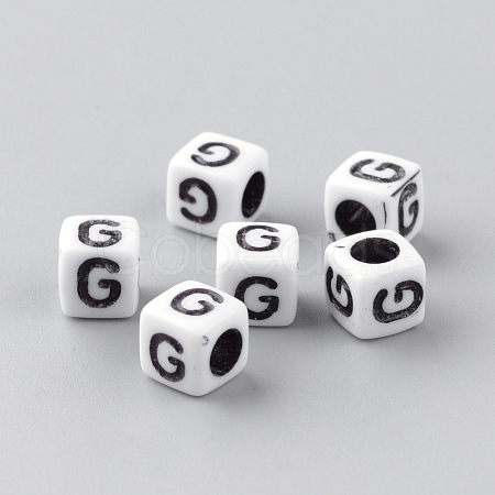 Opaque Acrylic Beads X-SACR-Q188-02G-1