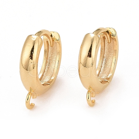 Rack Plating Eco-friendly Brass Chunky Hoop Earring Findings KK-D075-02G-RS-1
