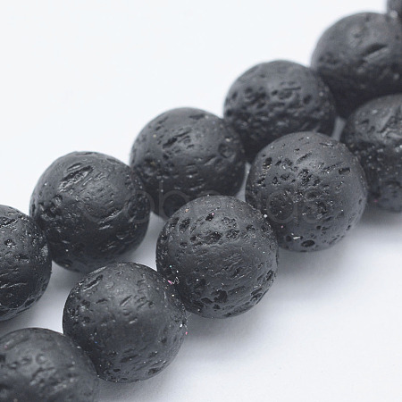 Synthetic Lava Rock Beads Strands G-F549-8mm-B10-1