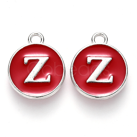 Platinum Plated Alloy Enamel Charms X-ENAM-S118-03Z-P-1