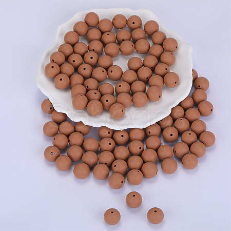 Round Silicone Focal Beads SI-JX0046A-77-1