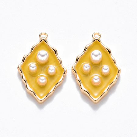 Brass Enamel Pendants KK-T049-055G-05-NF-1