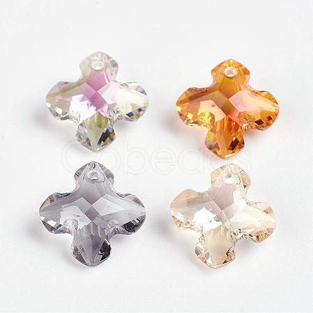 Faceted K9 Glass Charms EGLA-P026-A-1