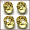 Imitation Austrian Crystal Beads, Grade AAA, K9 Glass, Faceted(32 Facets), Round, Champagne Yellow, 4mm, Hole: 0.7~0.9mm