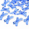 Transparent Acrylic Beads, Bowknot, Blue, 20x34x5.5mm, Hole: 1.8mm, about 435pcs/500g