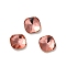 Glass Rhinestone Cabochons, Point Back & Back Plated, Faceted, Square, Padparadscha, 7x7x3mm