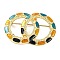 Golden Plated Alloy Brooches, Rind Enamel Pins, Colorful, 32x47x4.5mm