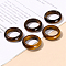 Natural Tiger Eye Plain Band Finger Rings, Inner Diameter: 18~20mm