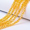 Electroplate Glass Beads Strands, AB Color Plated, Faceted, Rondelle, Orange, 8x6mm, Hole: 1mm, about 63~65pcs/strand, 39~40cm