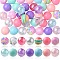 DIY Candy Color Bracelet Necklace Making Kit, Including Acrylic Round & Metal Spacer Beads, End Chain, Clasp, Wire, Light Cyan, Beads: 17.5~20x18~20mm, Hole: 2~3.5mm, 50Pcs/set