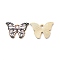 Alloy Enamel Pendants, Light Gold, Cadmium Free & Nickel Free & Lead Free, Butterfly Charm, Seashell Color, 15x21.5x1.5mm, Hole: 2x3mm