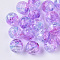 Transparent Crackle Acrylic Beads, Round, Orchid, 10mm, Hole: 2mm, about 943pc/500g