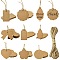 80Pcs 8 Styles Blank Kraft Paper Gift Tags, with Jute Cord, Bowknot & Flower & Leaf, Mixed Shapes, BurlyWood, 40~73x30~65.5x0.5mm, Hole: 3.5~5mm, 10pcs/style