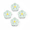 Transparent Acrylic Beads, with Enamel, Flower, Pale Green, 19x19x7mm, Hole: 3mm