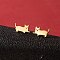 Stainless Steel Small Animal Stud Earrings for Women, Dog, Left and Right, Golden, 60x40mm