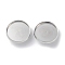 Iron Button Cabochon Settings, Platinum, 19.5x6mm