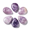 Natural Amethyst Pendants, Teardrop Charms, 22.5~25x17~18x7mm, Hole: 1.6mm