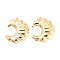 Rack Plating Brass Pendants, Moon Charm, Real 18K Gold Plated, 27.5x25x4mm, Hole: 1.2mm