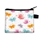 Polyester Wallets, Rectangle with Butterfly Pattern Makeup Bags, Colorful, 11x13.5cm