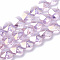 Electroplate Glass Beads, AB Color Plated, Faceted, Heart, Pearl Pink, 14x14x8.5mm, Hole: 1mm