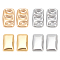 ANATTASOUL Real 14K Gold Plated 4 Pairs 4 Style Alloy Stud Earrings for Women, Rectangle, Real Gold Plated & Real Platinum Plated, 28.5~31x18.5~19mm, 1 Pair/style