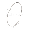 Rack Plating Brass Micro Pave Clear Cubic Zirconia Letter Open Cuff Bangles BJEW-A018-01P-L-1