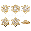 6Pcs 1-Hole Brass Pave Clear Cubic Zirconia Buttons BUTT-FG0001-54G-1
