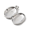 Brass Micro Pave Clear Cubic Zirconia Locket Pendants KK-L262-07P-2