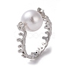 Rack Plating Brass Open Cuff Ring Settings KK-G455-14P-4
